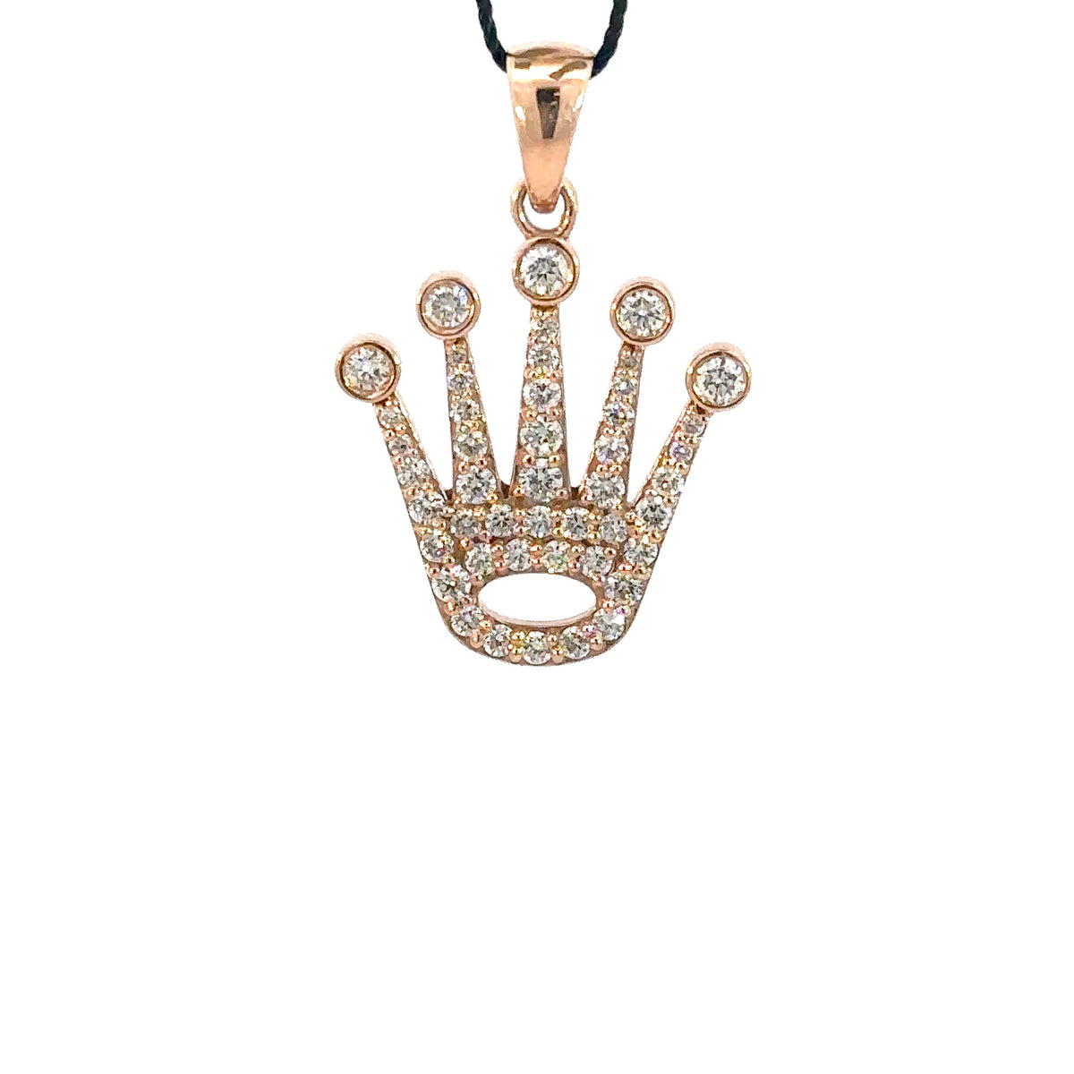 Kronen Anhänger - 14 kt (585 Gold) mit Naturdiamanten – 1,41 ct