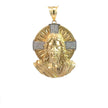 Jesus-Anhänger - 14kt Gelbgold (585 Gold) - Heiligenschein mit Steinen