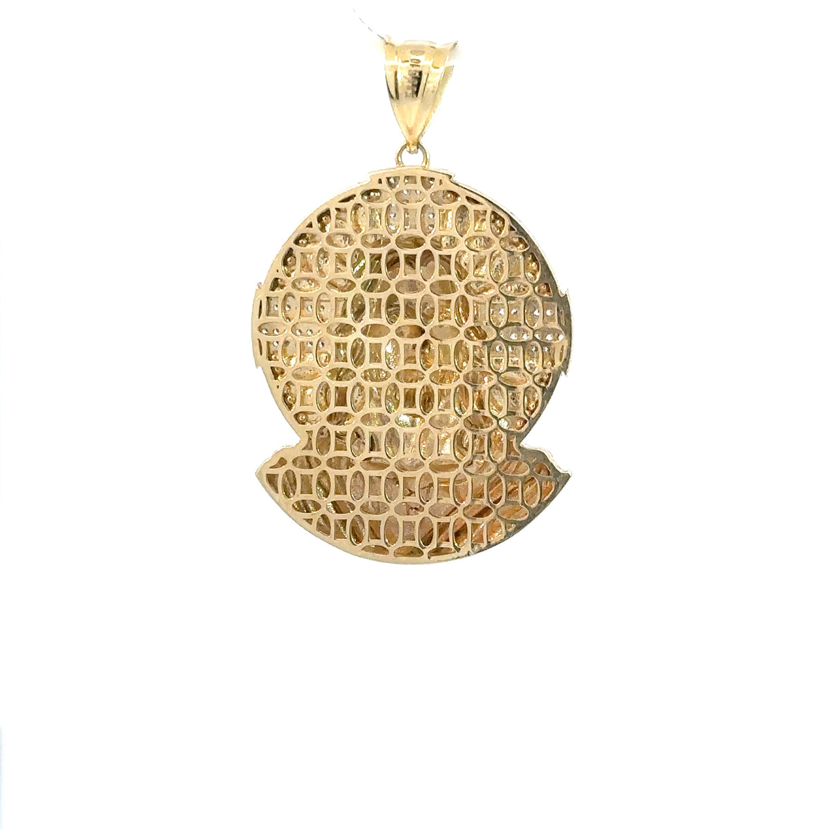 Jesus-Anhänger - 14kt Gelbgold (585 Gold) - Heiligenschein mit Steinen
