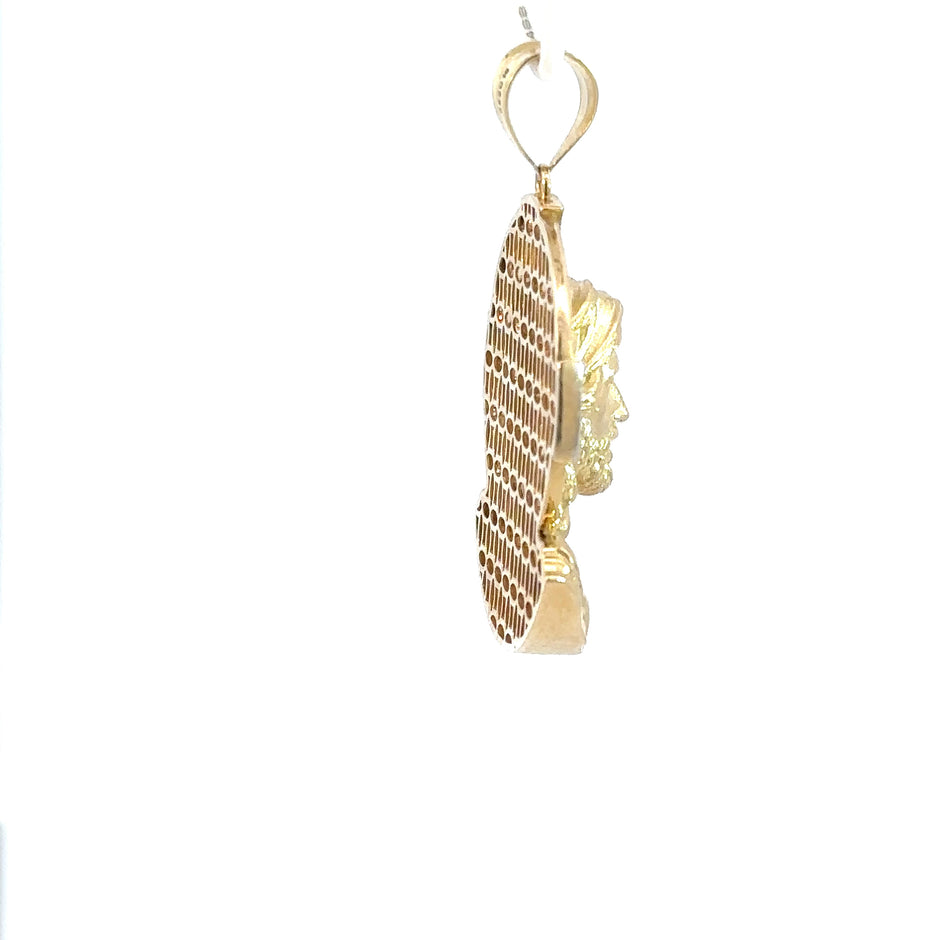 Jesus-Anhänger - 14kt Gelbgold (585 Gold) - Heiligenschein mit Steinen