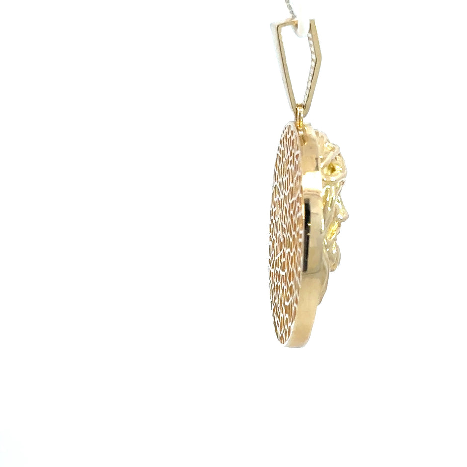 Jesus-Anhänger - 14kt Gelbgold (585 Gold) - rund