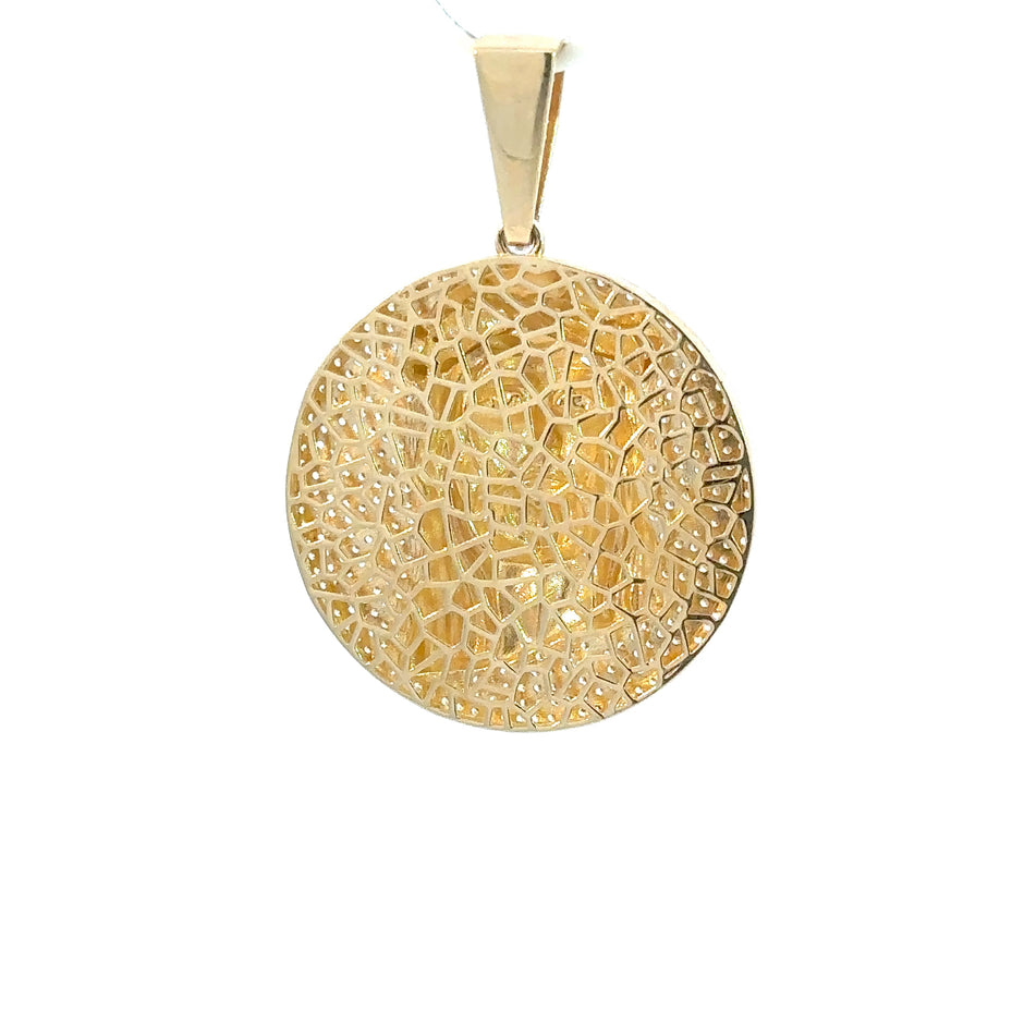 Jesus-Anhänger - 14kt Gelbgold (585 Gold) - rund