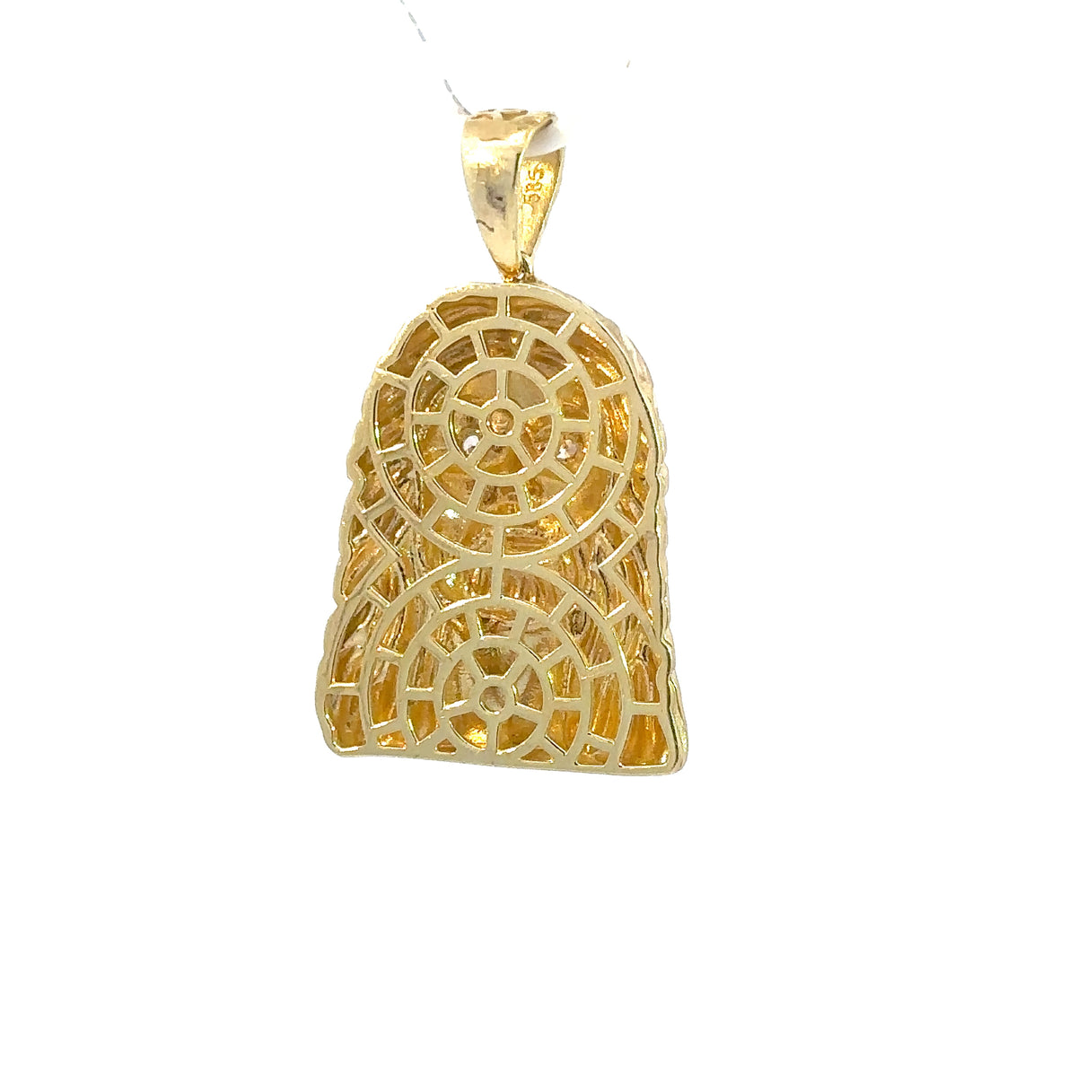 Jesus-Anhänger - 14kt Gelbgold (585 Gold) - mit 2 Steinen besetzt