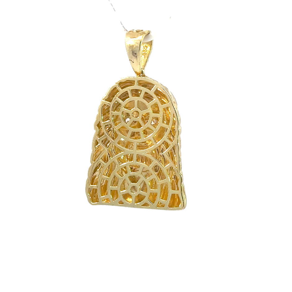 Jesus-Anhänger - 14kt Gelbgold (585 Gold) - mit 2 Steinen besetzt