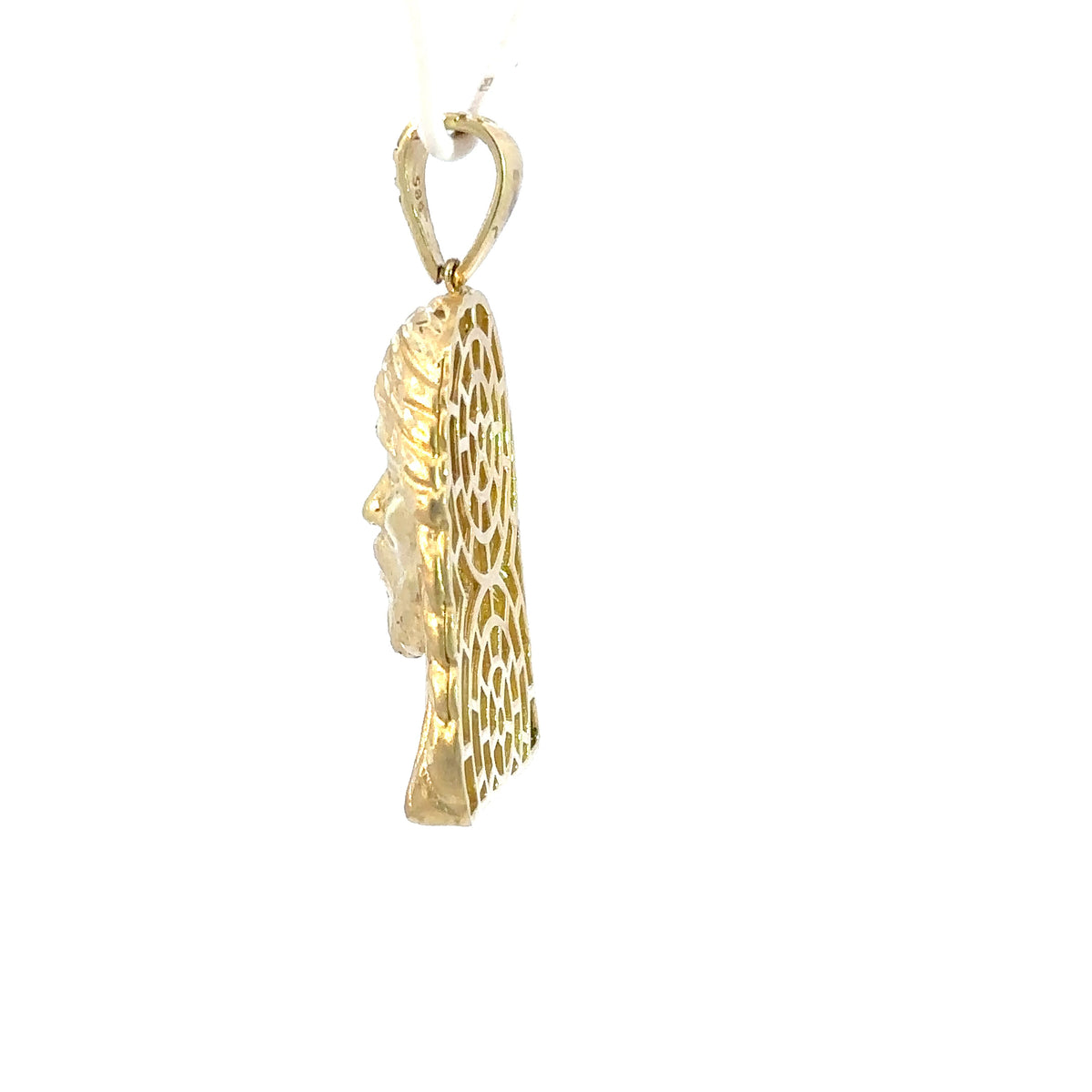 Jesus-Anhänger - 14kt Gelbgold (585 Gold) - mit 2 Steinen besetzt