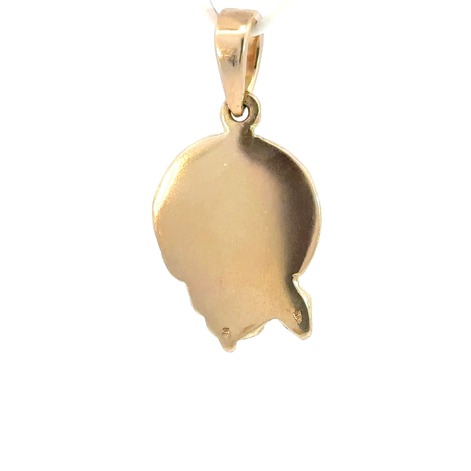 Jesus-Anhänger - 14kt Gelbgold (585 Gold) - Heiligenschein - massiv