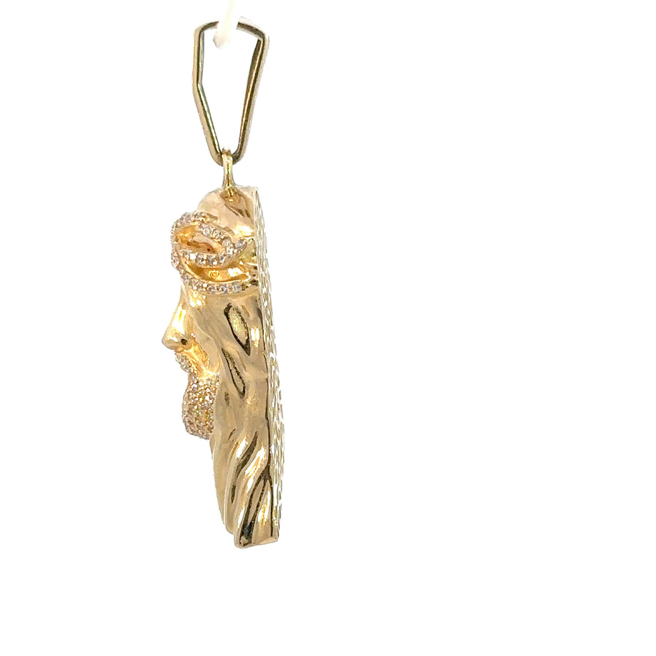 Jesus-Anhänger mit Dornenkrone - 14kt Gelbgold (585 Gold)