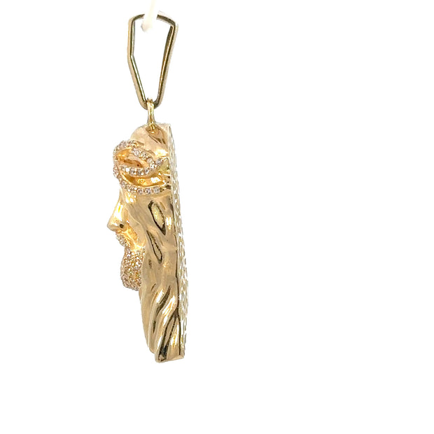 Jesus-Anhänger mit Dornenkrone - 14kt Gelbgold (585 Gold)