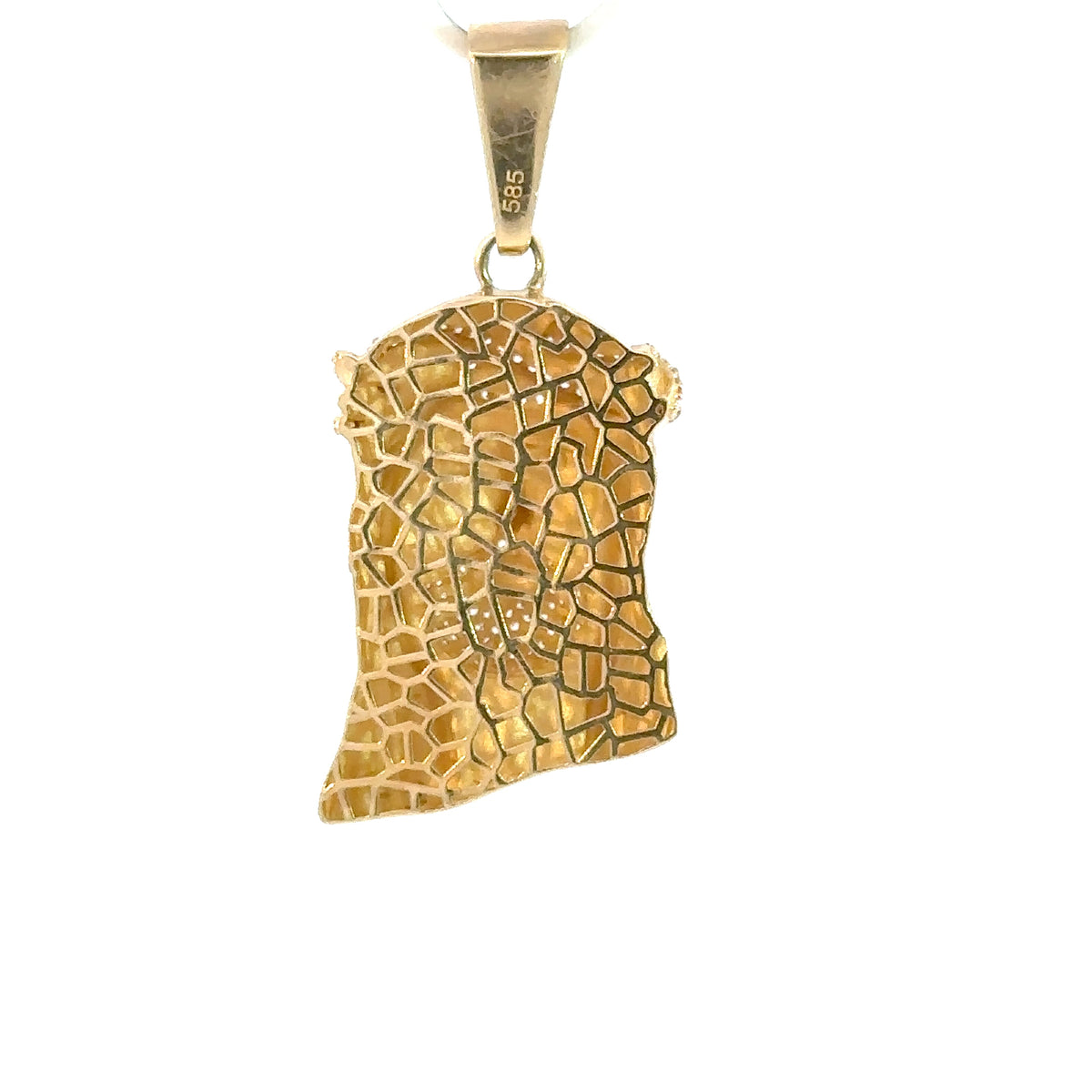 Jesus-Anhänger mit Dornenkrone - 14kt Gelbgold (585 Gold)
