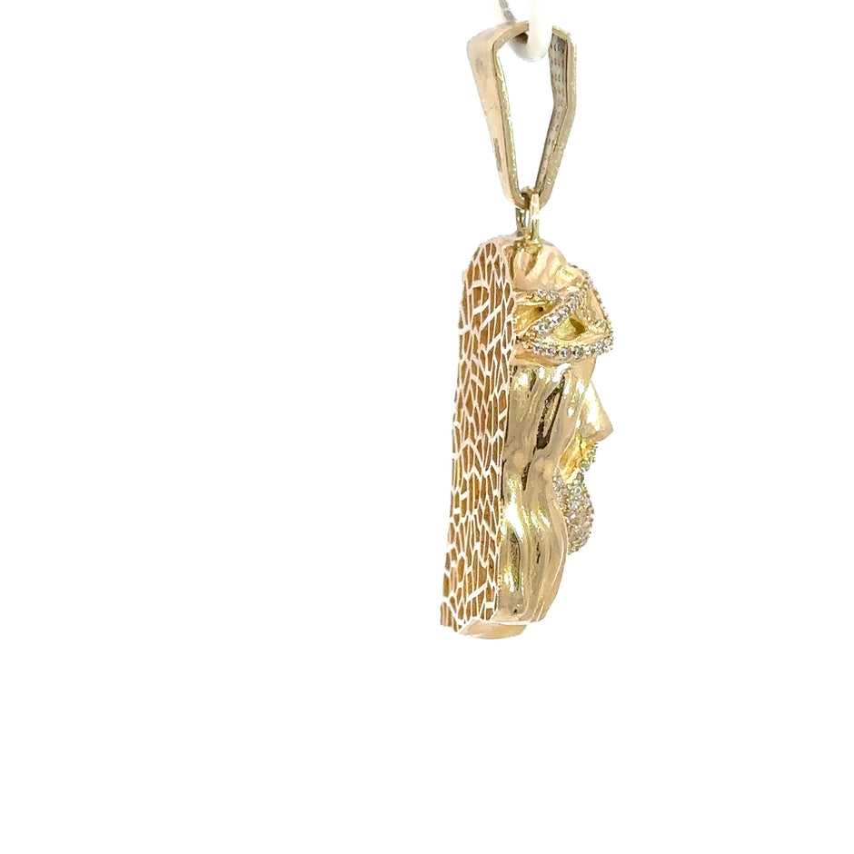 Jesus-Anhänger mit Dornenkrone - 14kt Gelbgold (585 Gold)