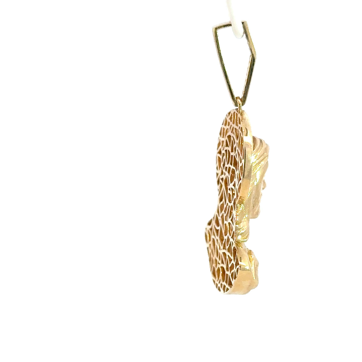 Jesus-Anhänger „Heiligstes Herz Jesu“ - 14kt Gelbgold (585 Gold) - mit Steinen besetzt