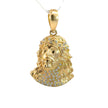 Jesus-Anhänger - 14kt Gelbgold (585 Gold) - mit Steinen besetzt - klein