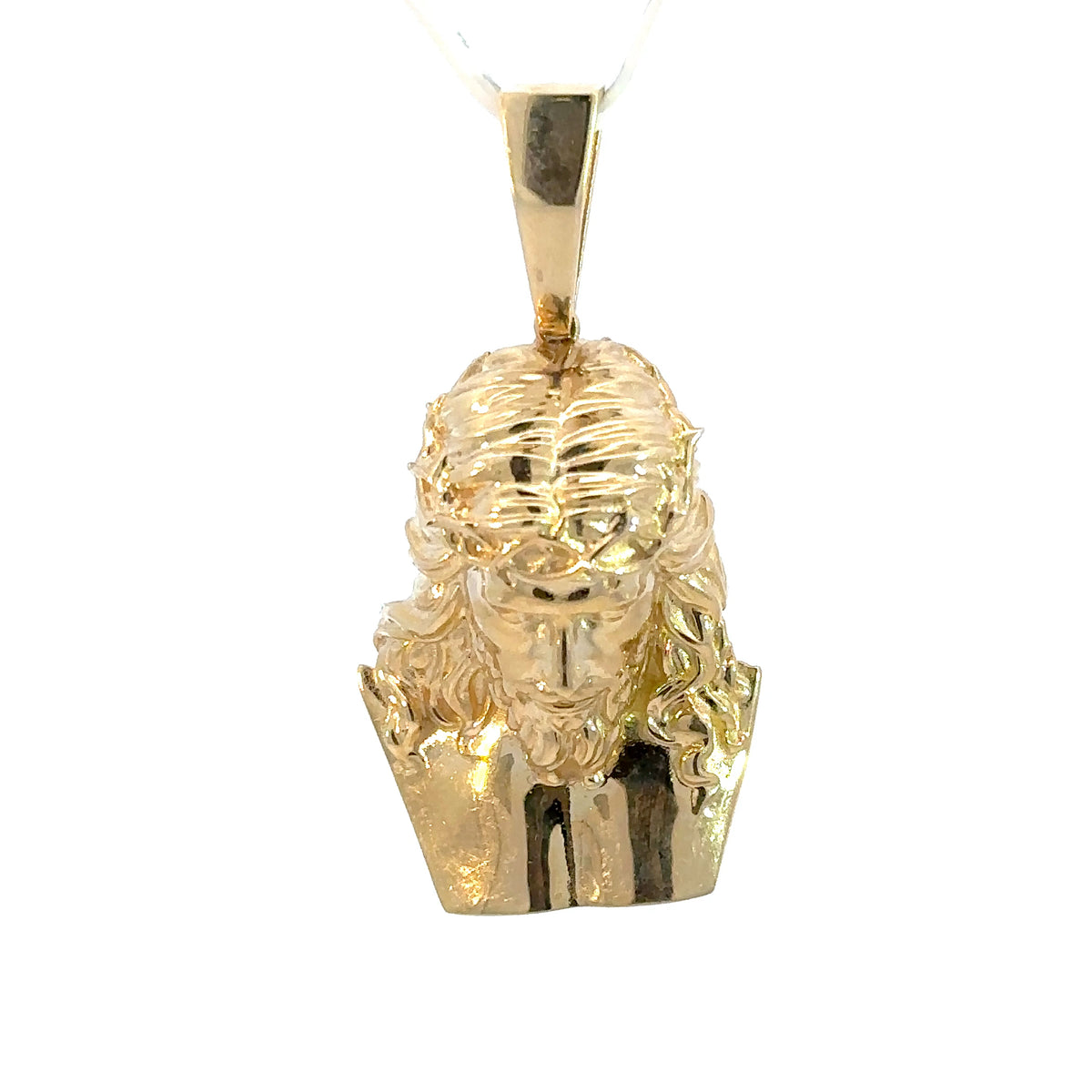 Jesus-Anhänger mit Dornenkranz - 14kt Gelbgold (585 Gold)