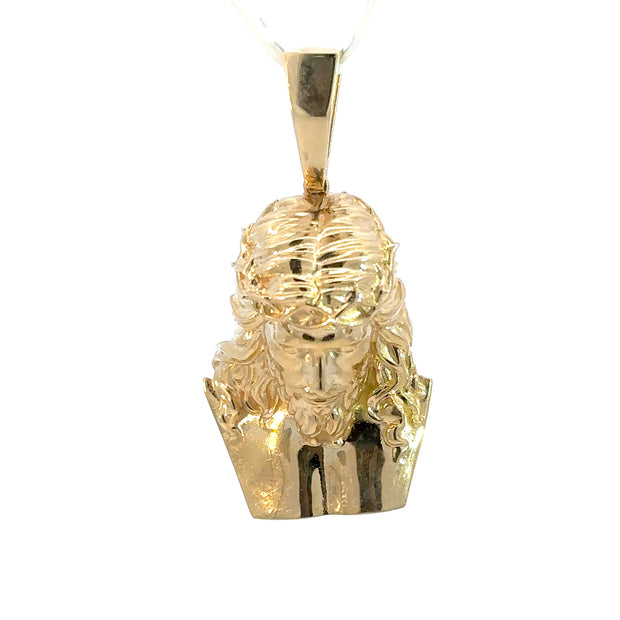 Jesus-Anhänger mit Dornenkranz - 14kt Gelbgold (585 Gold)