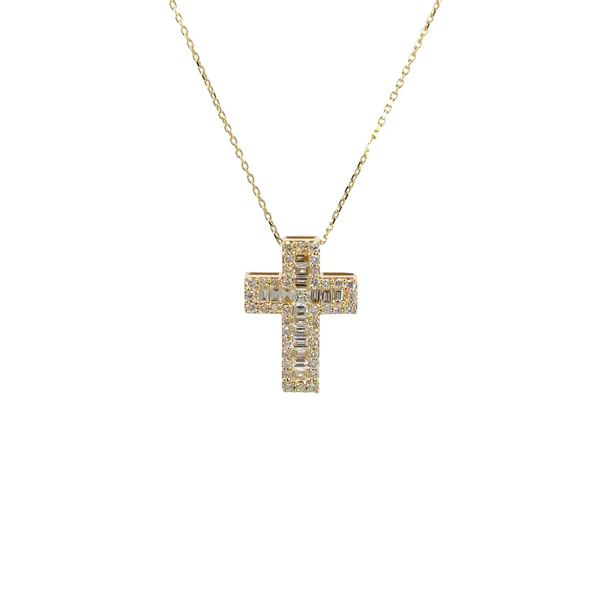 Diamant - Baguette Kreuz - groß - 18kt (750 Gold) - Juwelier BenjaminDiamant - Baguette Kreuz - groß - 18kt (750 Gold)