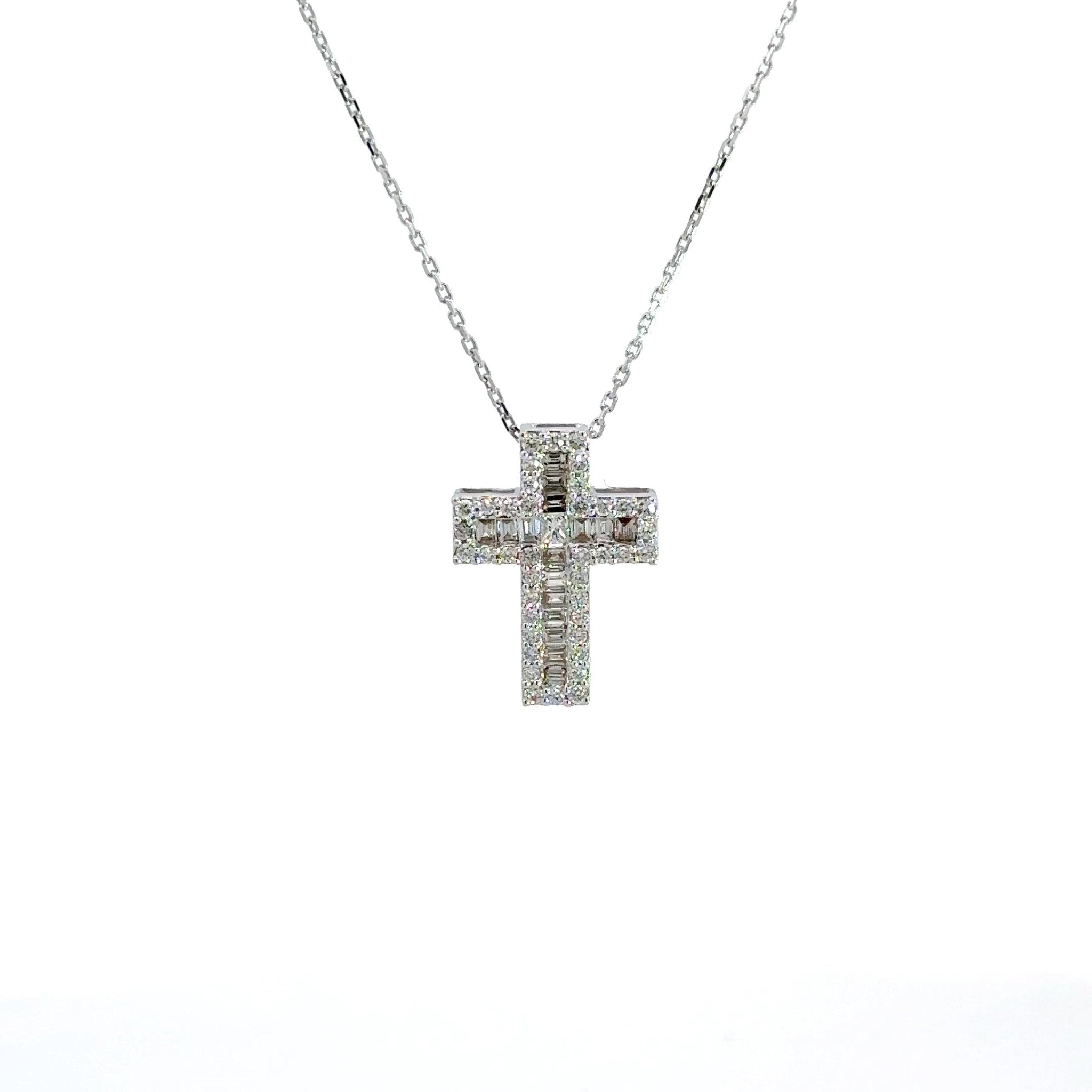 Diamant - Baguette Kreuz - groß - 18kt (750 Gold) - Juwelier BenjaminDiamant - Baguette Kreuz - groß - 18kt (750 Gold)