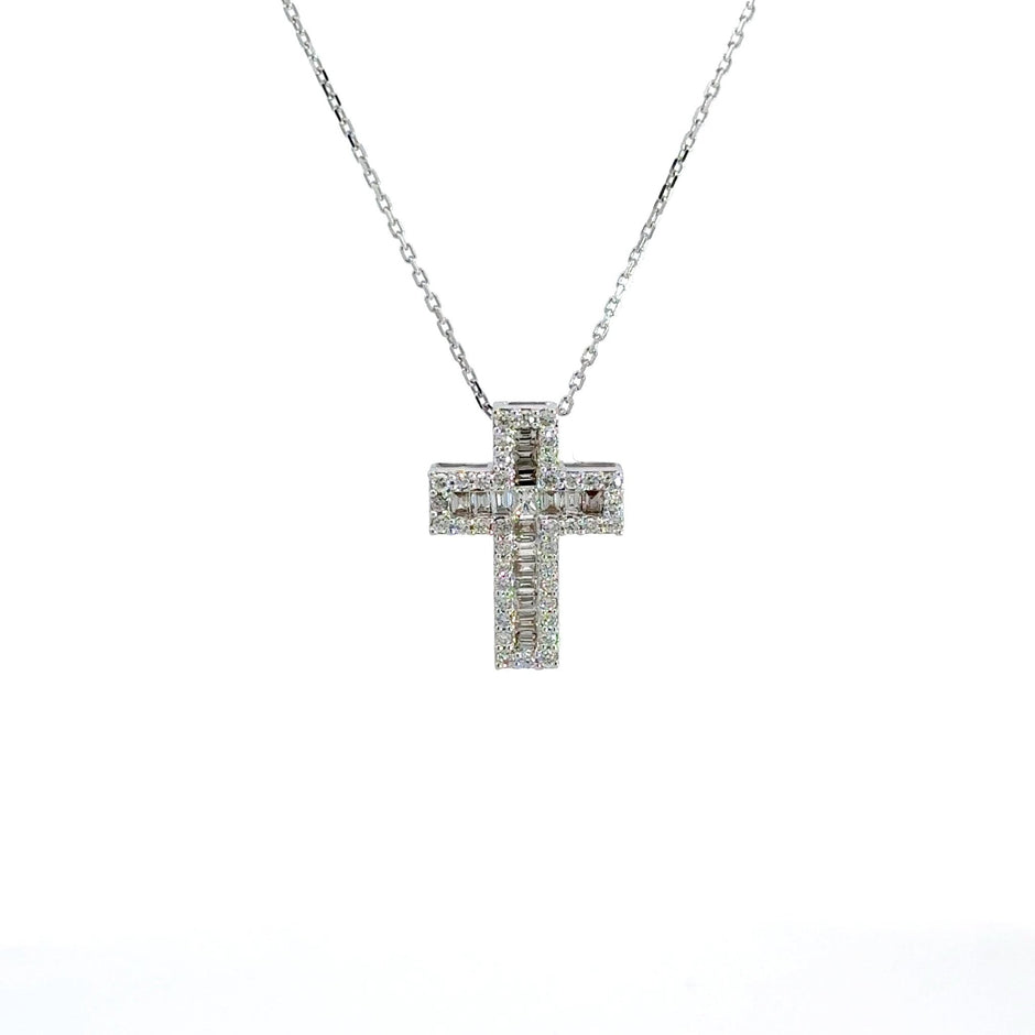 Diamant - Baguette Kreuz - groß - 18kt (750 Gold) - Juwelier BenjaminDiamant - Baguette Kreuz - groß - 18kt (750 Gold)