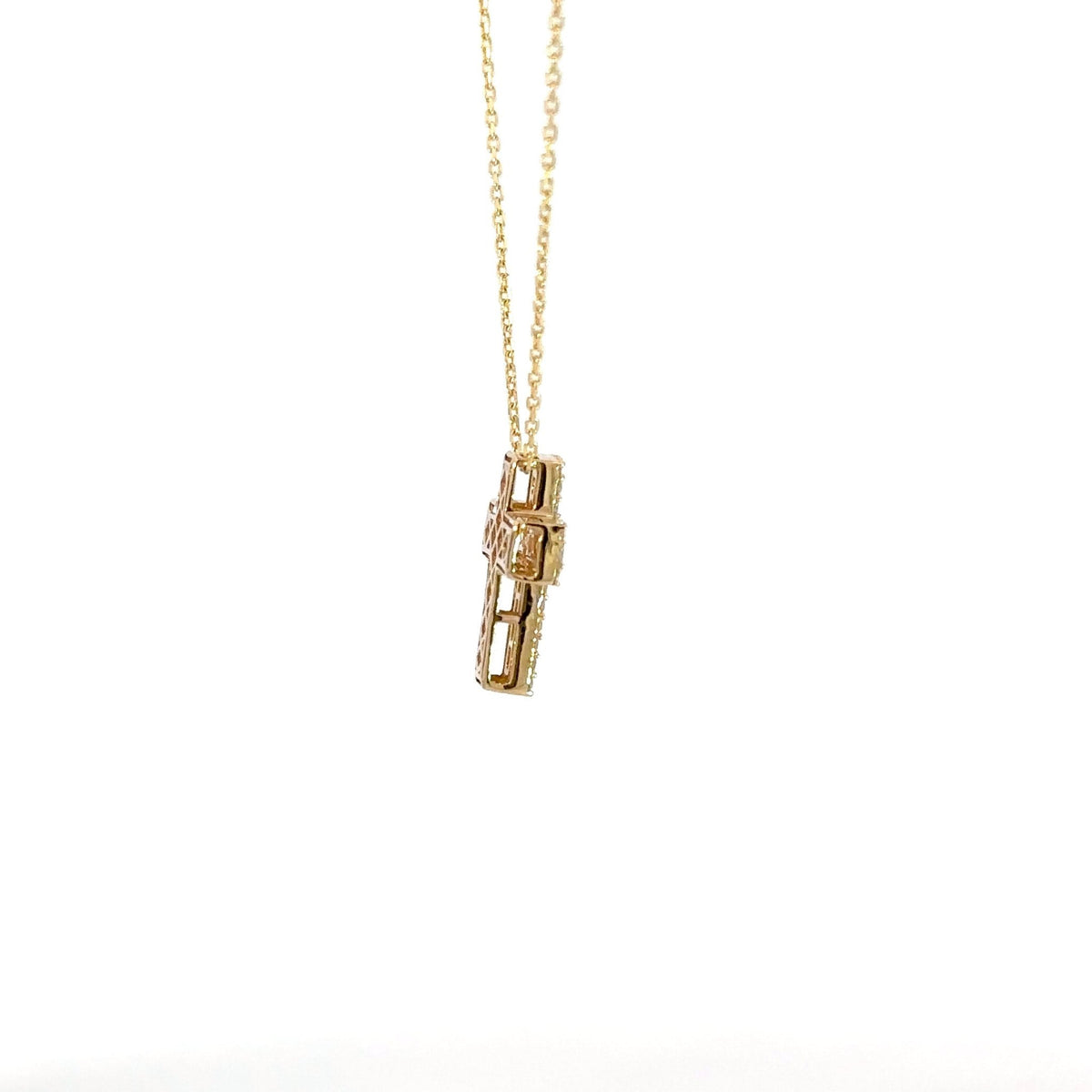 Diamant - Baguette Kreuz - klein - 18kt (750 Gold) – Ansicht 2