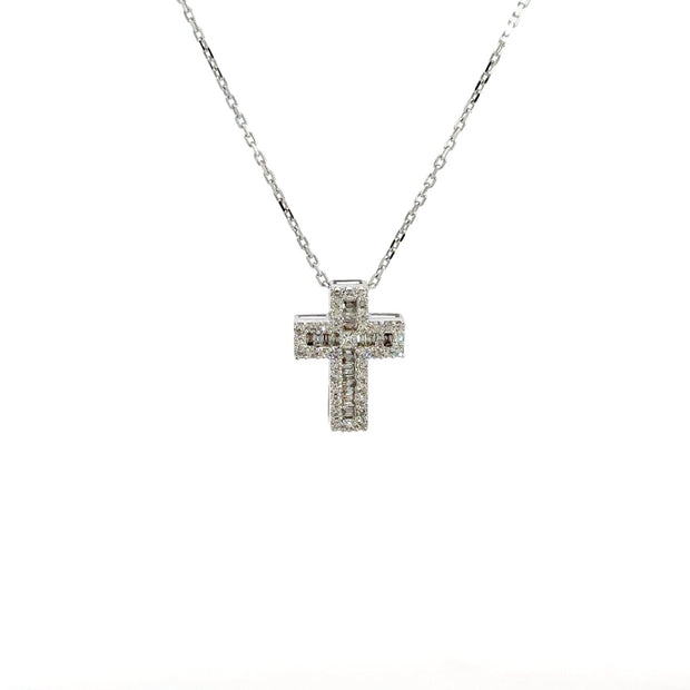 Diamant - Baguette Kreuz - klein - 18kt (750 Gold) - Juwelier BenjaminDiamant - Baguette Kreuz - klein - 18kt (750 Gold)