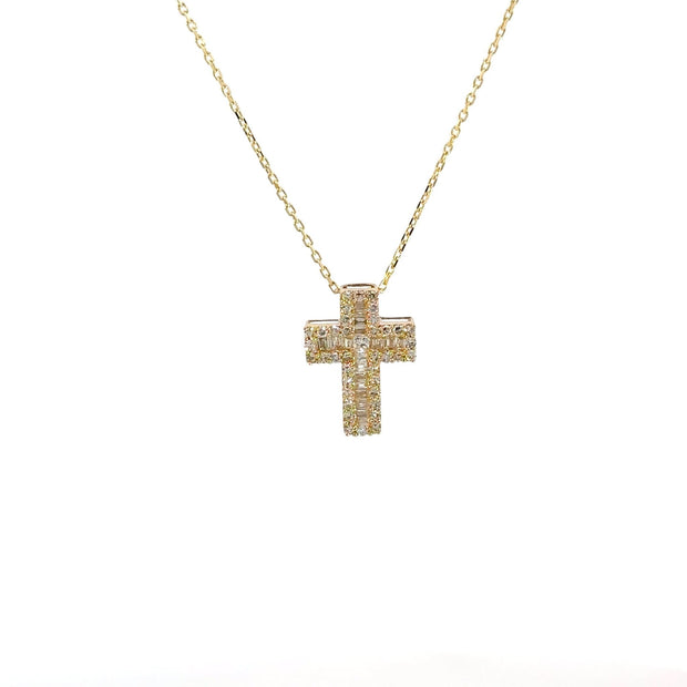Diamant - Baguette Kreuz - klein - 18kt (750 Gold) - Juwelier BenjaminDiamant - Baguette Kreuz - klein - 18kt (750 Gold)