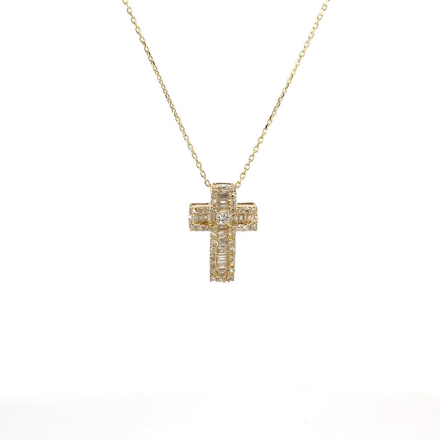 Diamant - Baguette Kreuz - mittel - 18kt (750 Gold) - Juwelier BenjaminDiamant - Baguette Kreuz - mittel - 18kt (750 Gold)