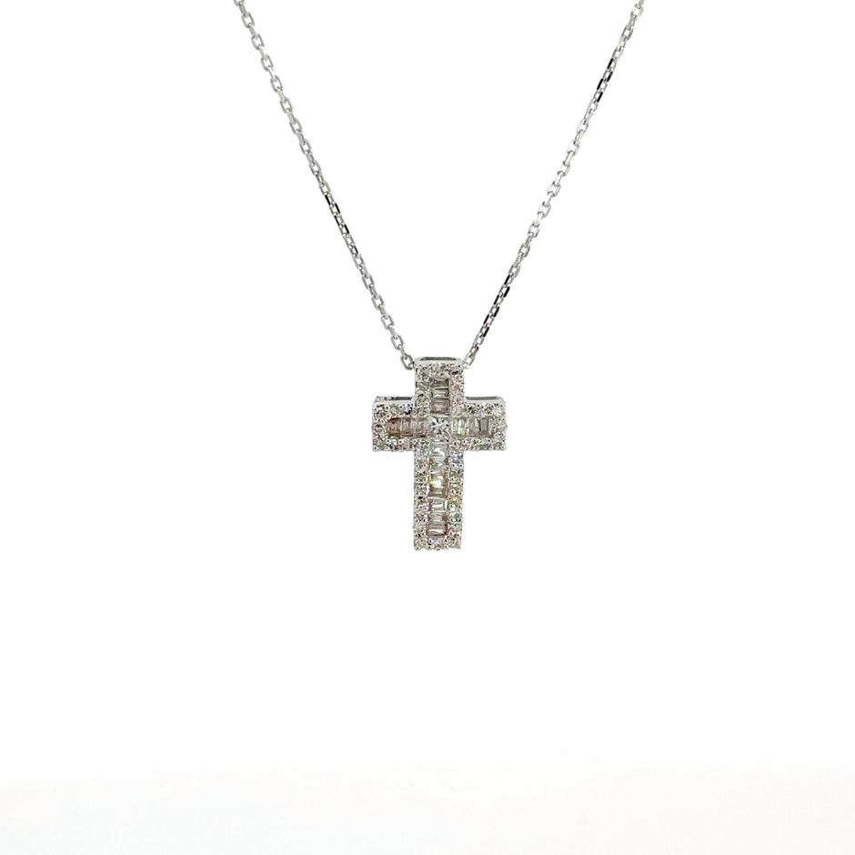Diamant - Baguette Kreuz - mittel - 18kt (750 Gold) - Juwelier BenjaminDiamant - Baguette Kreuz - mittel - 18kt (750 Gold)