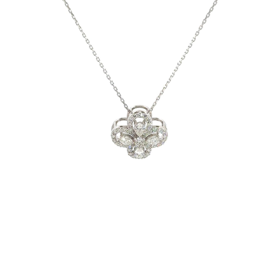 Diamant - Kleeblatt Anhänger – 18 kt (750 Gold) – Ansicht 5