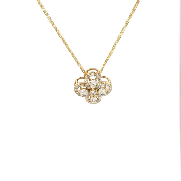 Diamant - Kleeblatt Anhänger – 18 kt (750 Gold) - Juwelier BenjaminDiamant - Kleeblatt Anhänger – 18 kt (750 Gold)