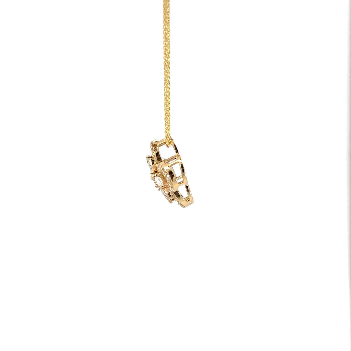 Diamant - Kleeblatt Anhänger – 18 kt (750 Gold) – Ansicht 4