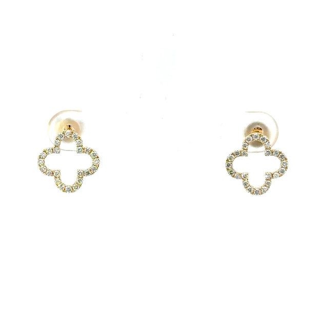 Diamant - Kleeblatt Ohrringe – 14 kt (585 Gold) 0.38ct - Juwelier BenjaminDiamant - Kleeblatt Ohrringe – 14 kt (585 Gold) 0.38ct
