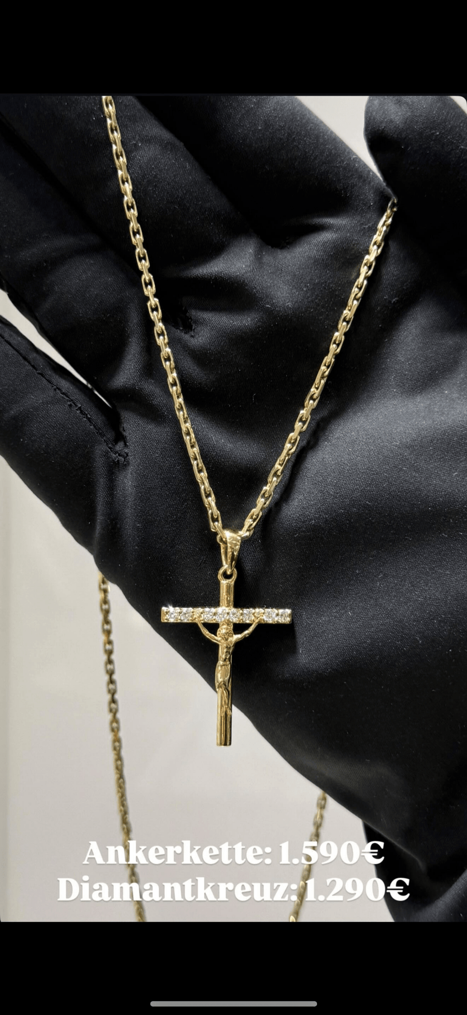 Diamantkreuz mit Diamanthalskette - Juwelier BenjaminDiamantkreuz mit Diamanthalskette