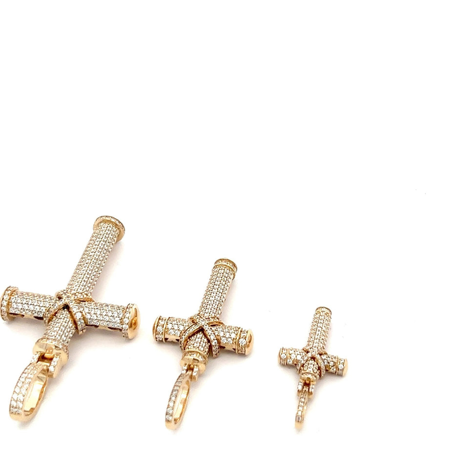full iced Goldkreuz 14 kt (585 Gold) - Juwelier Benjaminfull iced Goldkreuz 14 kt (585 Gold)