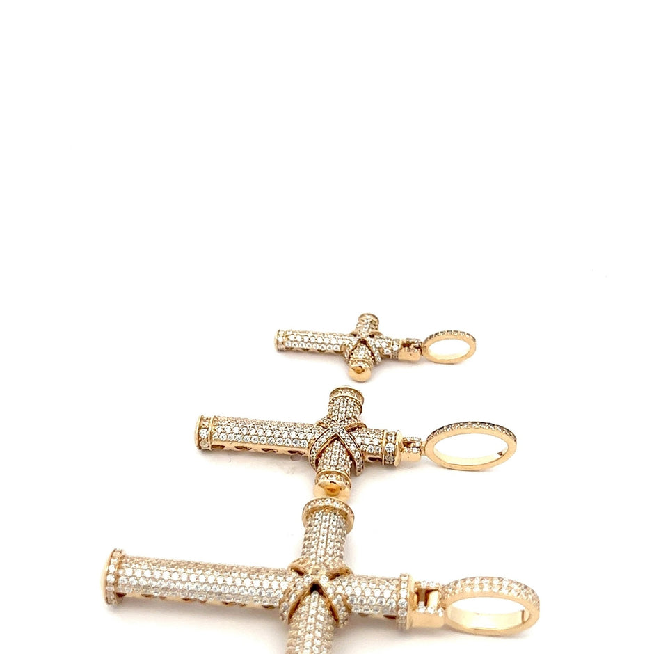 full iced Goldkreuz 14 kt (585 Gold) - Juwelier Benjaminfull iced Goldkreuz 14 kt (585 Gold)