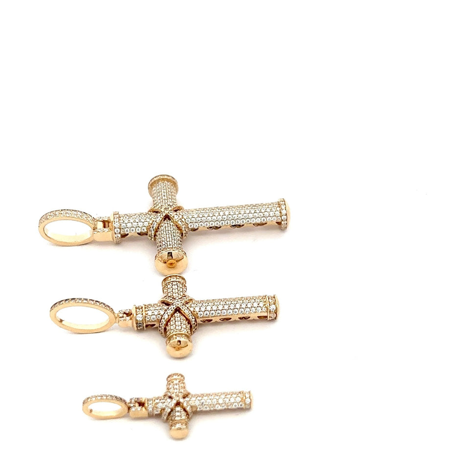 full iced Goldkreuz 14 kt (585 Gold) - Juwelier Benjaminfull iced Goldkreuz 14 kt (585 Gold)