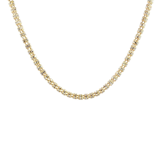 Iced Chain (3mm) 14kt (585 Gelbgold / Weißgold) - Juwelier BenjaminIced Chain (3mm) 14kt (585 Gelbgold / Weißgold)