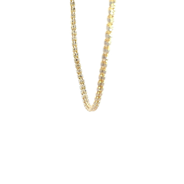 Iced Chain (3mm) 14kt (585 Gelbgold / Weißgold) - Juwelier BenjaminIced Chain (3mm) 14kt (585 Gelbgold / Weißgold)