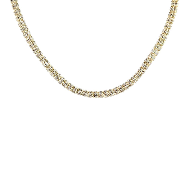 Iced Chain (4mm) 14kt (585 Gelbgold / Weißgold) - Juwelier BenjaminIced Chain (4mm) 14kt (585 Gelbgold / Weißgold)