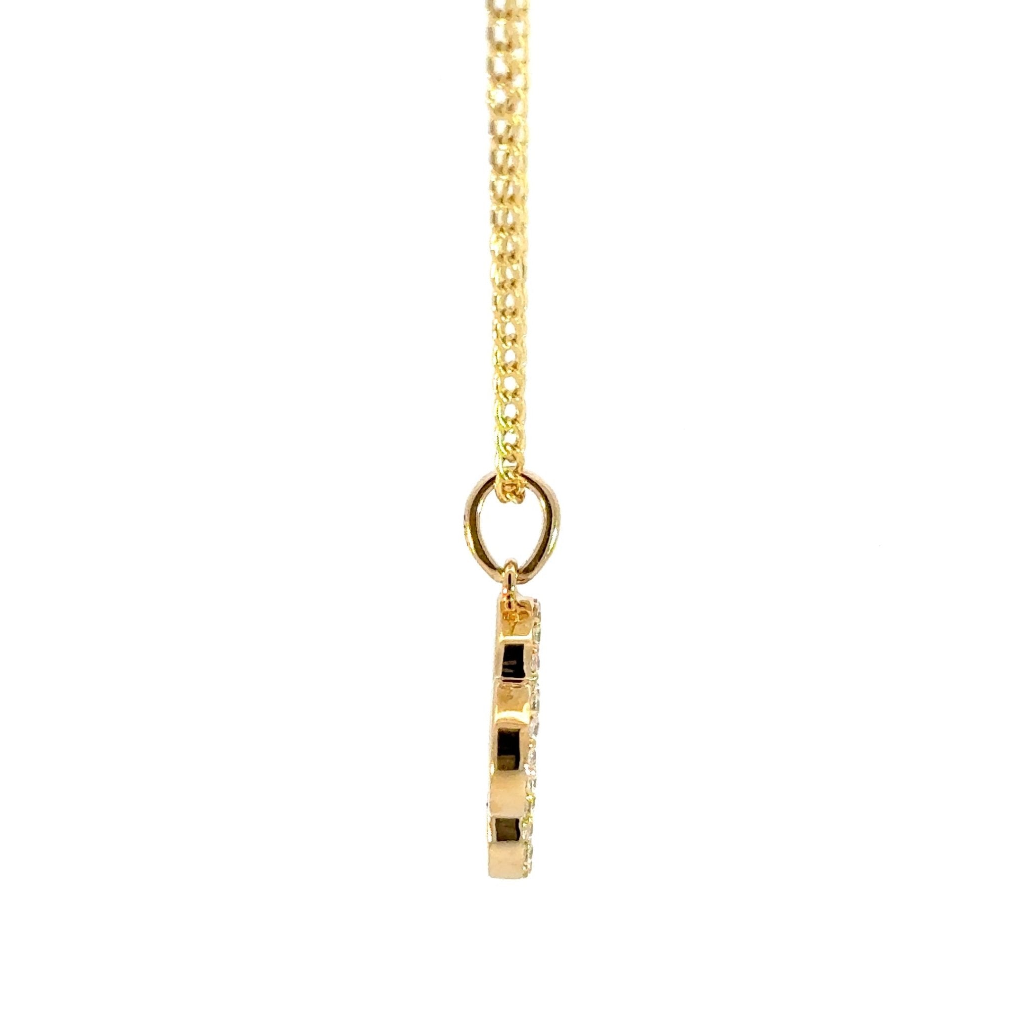Kleeblatt - Anhänger aus 14kt Gelbgold x Panzerkette - Juwelier BenjaminKleeblatt - Anhänger aus 14kt Gelbgold x Panzerkette