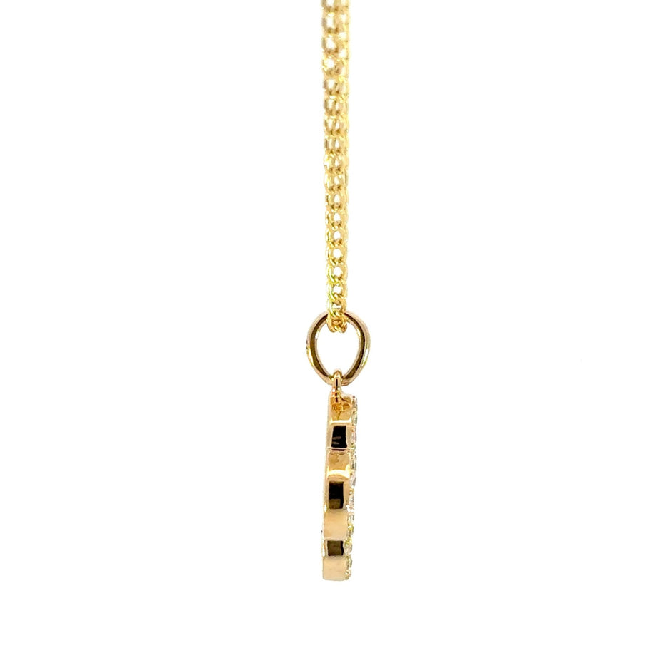 Kleeblatt - Anhänger aus 14kt Gelbgold x Panzerkette - Juwelier BenjaminKleeblatt - Anhänger aus 14kt Gelbgold x Panzerkette