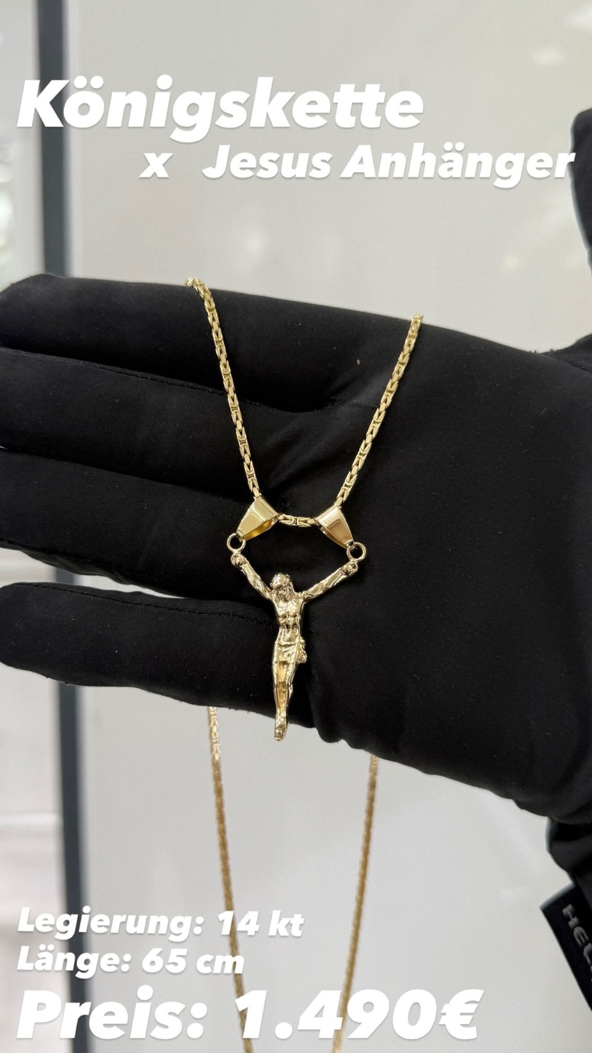 Königskette mit Jesus Anhänger - Juwelier BenjaminKönigskette mit Jesus Anhänger