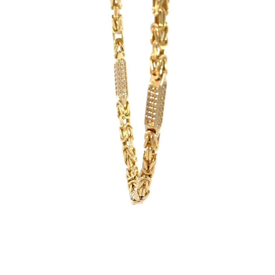 Königskette x Steine 4 mm 14kt (585 Gold) – Ansicht 2