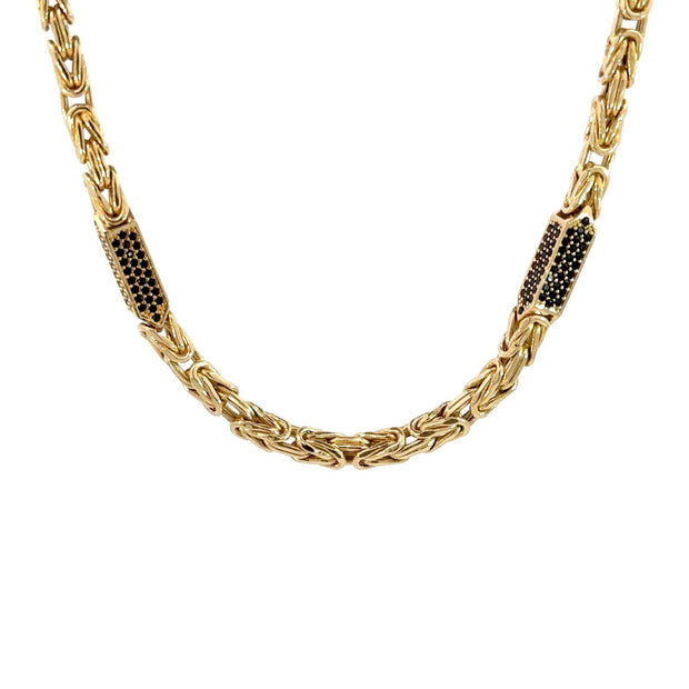 Königskette x Steine (schwarz) 4 mm 14kt (585 Gold) - Juwelier BenjaminKönigskette x Steine (schwarz) 4 mm 14kt (585 Gold)
