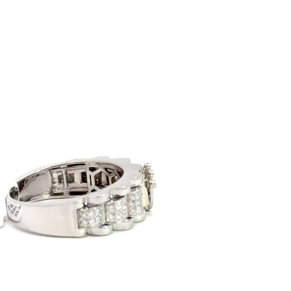 Kronenring Herren - 14 kt (585 Weißgold) - schmal – Ansicht 4