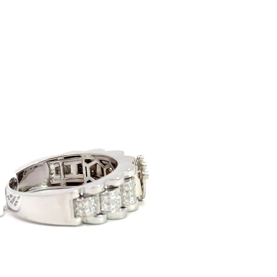 Kronenring Herren - 14 kt (585 Weißgold) - schmal – Ansicht 4
