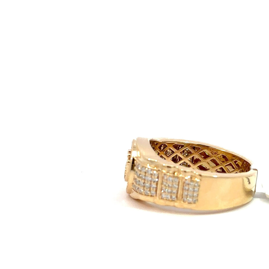 Kronenring Herren - 18 kt (750 Gelbgold) - schmal – Ansicht 2
