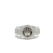 Kronenring Herren - 18 kt (750 Weißgold) - breit – Juwelier Benjamin