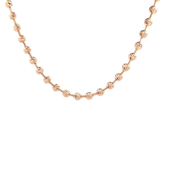 Kugelkette - diamantisiert (4mm) 14kt (585 Roségold) - Juwelier BenjaminKugelkette - diamantisiert (4mm) 14kt (585 Roségold)