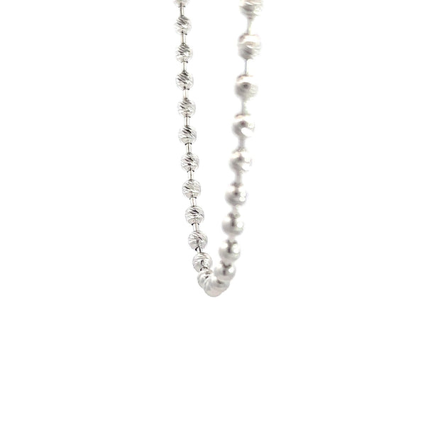 Kugelkette - diamantisiert (4mm) 14kt (585 Weißgold) - Juwelier BenjaminKugelkette - diamantisiert (4mm) 14kt (585 Weißgold)