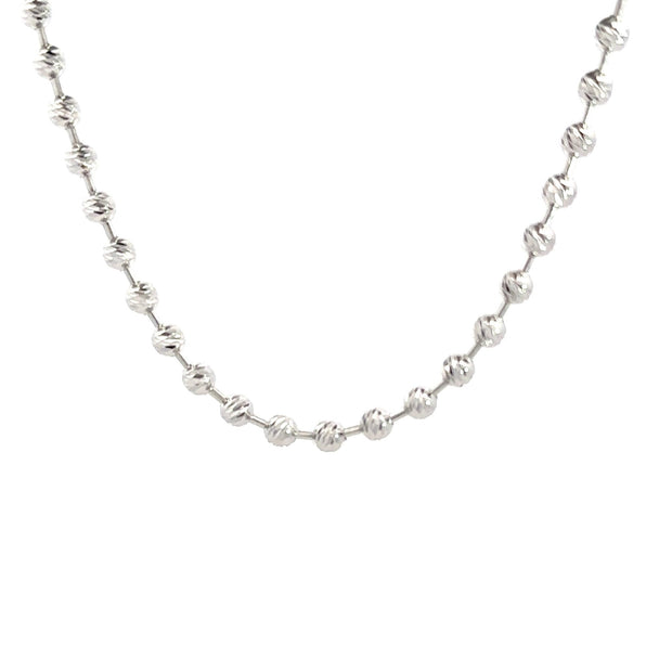 Kugelkette - diamantisiert (4mm) 14kt (585 Weißgold) - Juwelier BenjaminKugelkette - diamantisiert (4mm) 14kt (585 Weißgold)
