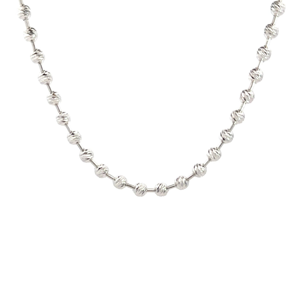 Kugelkette - diamantisiert (4mm) 14kt (585 Weißgold) - Juwelier BenjaminKugelkette - diamantisiert (4mm) 14kt (585 Weißgold)